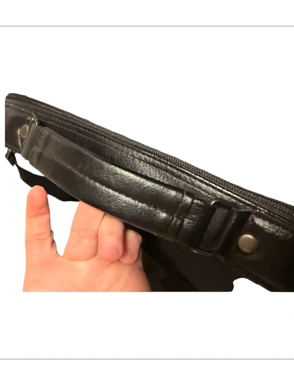 Men's Black Leather Crossbody Bag
